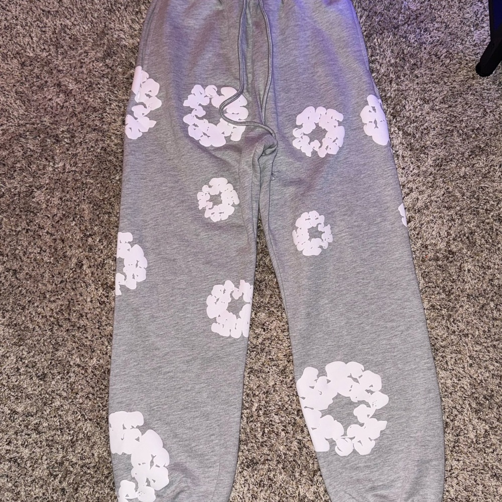 Gray Denim Tear Sweatpants